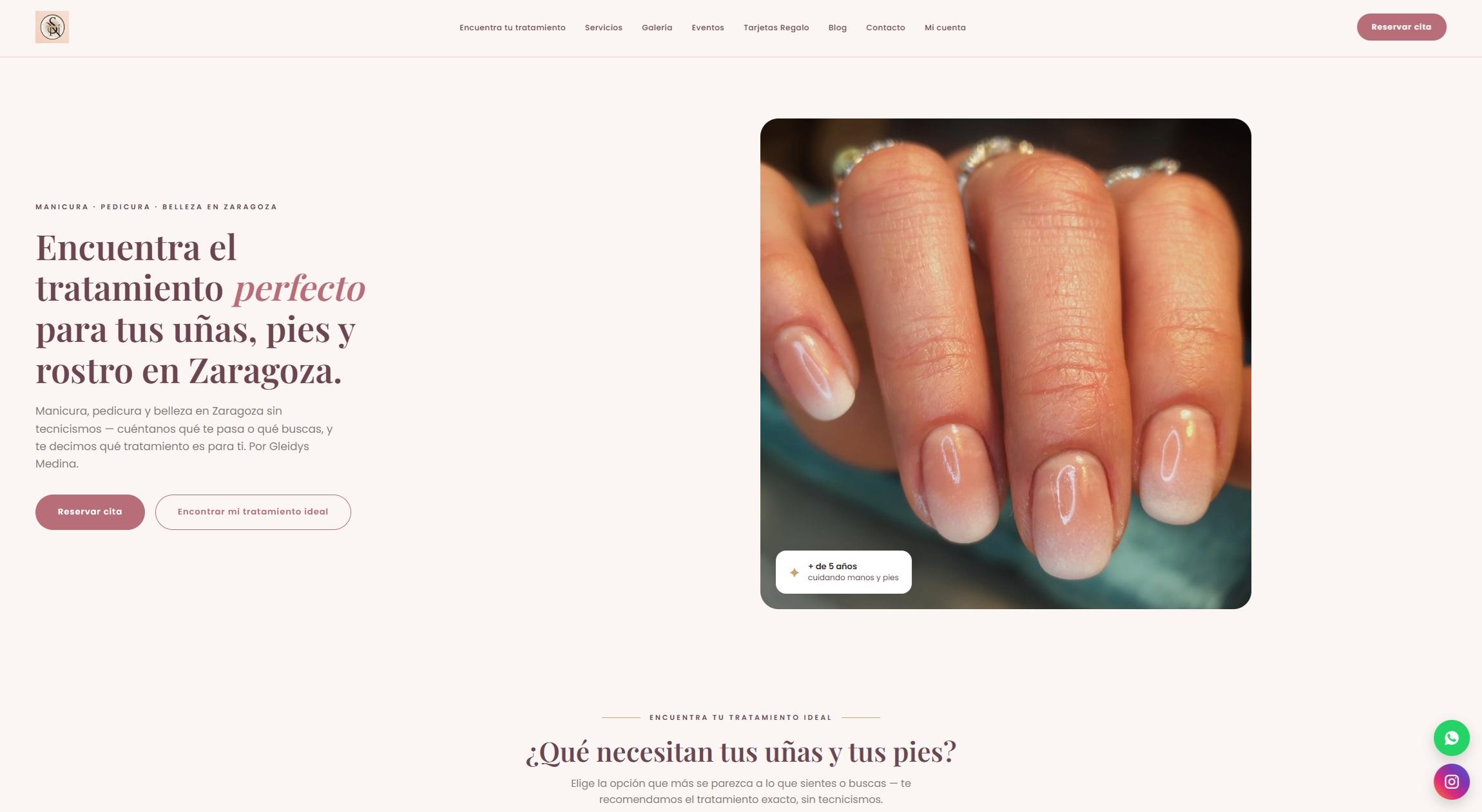 Portada de sisunails.com
